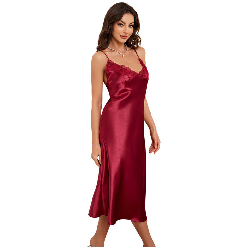 Silk Burgundy Night Dress
