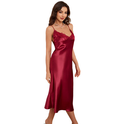 Silk Burgundy Night Dress